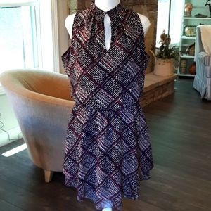 White House Black Market Black and White Patterned Dress